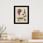 Roter Wein Botanisches Poster (Küche)