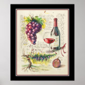Roter Wein Botanisches Poster (Vorne)