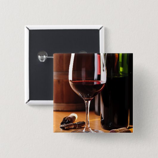 Roter Wein Button (Vorne & Hinten)