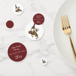 Roter Wein Degustation Glass Flasche Trauben Wohlt Konfetti