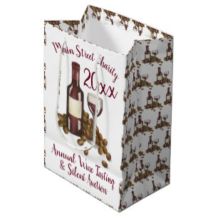 Roter Wein Degustation Glass Flasche Trauben Wohlt Mittlere Geschenktüte