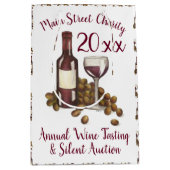 Roter Wein Degustation Glass Flasche Trauben Wohlt Mittlere Geschenktüte (Vorderseite)