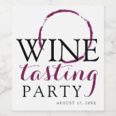 Roter Wein Degustation Party Weinetikett (Einzelnes Label)