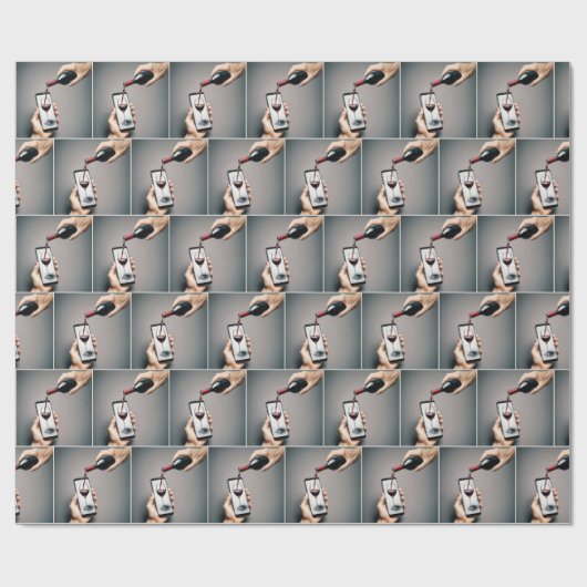 Roter Wein, der in ein Smartphone strömt Geschenkpapier (Flach)