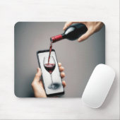 Roter Wein, der in ein Smartphone strömt Mousepad (Mit Mouse)