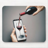 Roter Wein, der in ein Smartphone strömt Mousepad (Vorne)