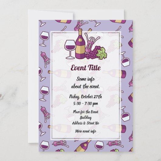 Roter Wein - Einladung (Rückseite)