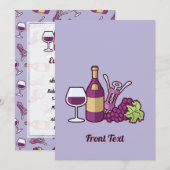 Roter Wein - Einladung (Vorne/Hinten)