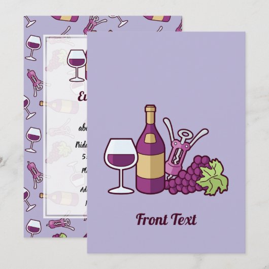 Roter Wein - Einladung (Vorne/Hinten)