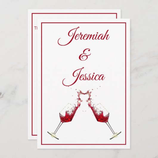 Roter Wein Einladung (Vorne/Hinten)