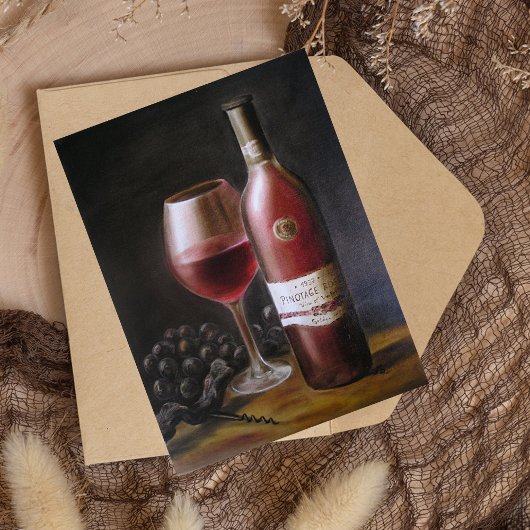 Roter Wein Feiertagspostkarte