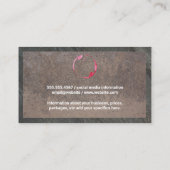 Roter Wein Flasche Logo | Rustikaler Hintergrund Visitenkarte (Rückseite)