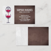 Roter Wein Flasche Pour in Glas Visitenkarte (Vorne/Hinten)