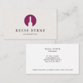 Roter Wein Flasche Sommelier Logo Visitenkarte (Vorne/Hinten)