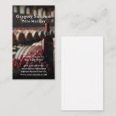 Roter Wein Flasche und Trauben | Weinbarrels Visitenkarte (Vorne/Hinten)