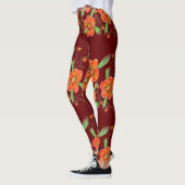 Roter Wein Flower Leggings (Links)