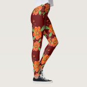 Roter Wein Flower Leggings (Rechts)