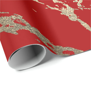Roter Wein Foxier Goldmarmor Shiny Glam Geschenkpapier