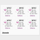 Roter Wein _ Ganze Flasche Name Markierung bestell Quadratischer Aufkleber (Blatt)
