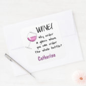 Roter Wein _ Ganze Flasche Name Markierung bestell Quadratischer Aufkleber (Umschlag)