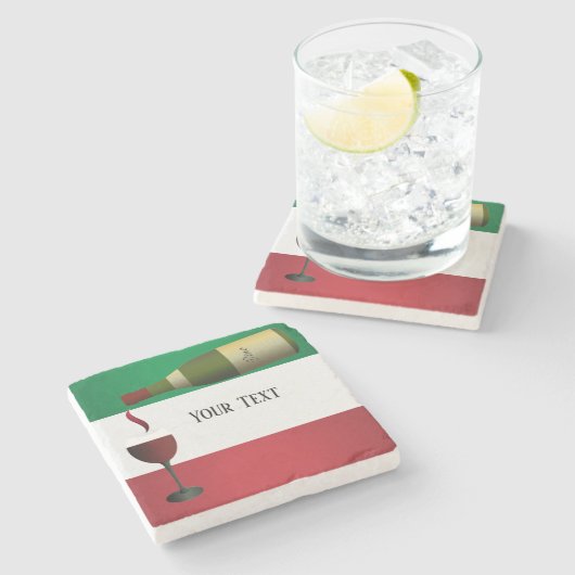 Roter Wein gegossen Steinuntersetzer (Seitenansicht)