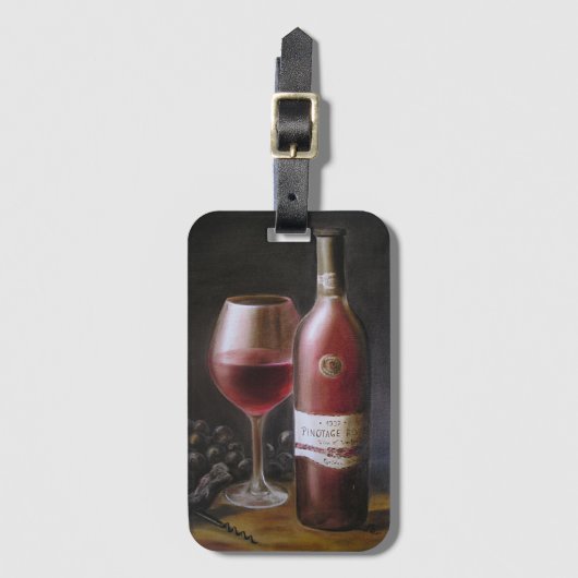 Roter Wein Gepäckanhänger (Vorderseite Vertikal)