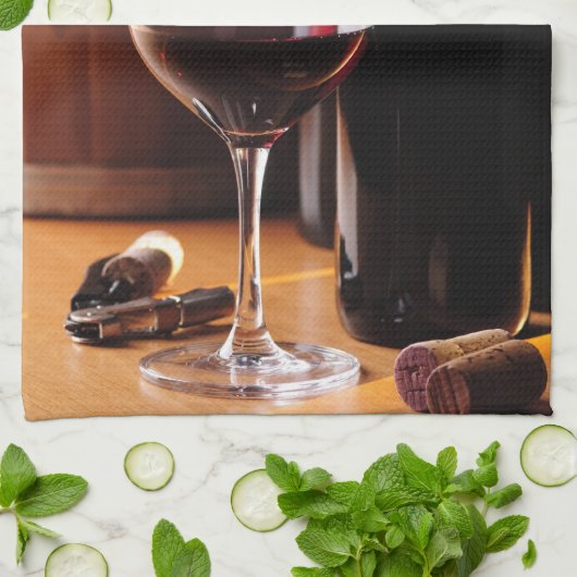 Roter Wein Geschirrtuch (Gefaltet)