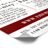 Roter Wein gießen, Bar Wein/Weinkeller Werbung Poster (Ecke)