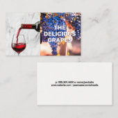 Roter Wein gießen | Weintrauben Visitenkarte (Vorne/Hinten)