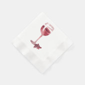 Roter Wein Glas und Trauben Wasserfarbe Serviette (Ecke)