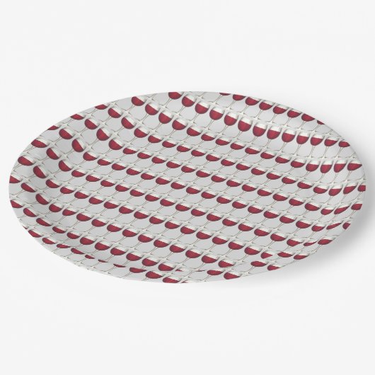 Roter Wein Glass Cocktail Party Weinkultur und Erd Pappteller (Schrägansicht)