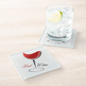 Roter Wein Glasuntersetzer (Schrägansicht)