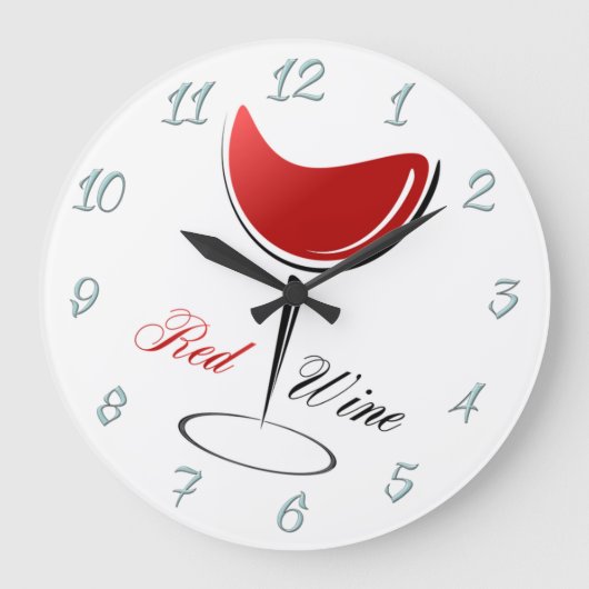 Roter Wein Große Wanduhr (Vorderseite)