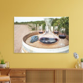 Roter Wein im Weingarten Leinwanddruck (Insitu (Wohnzimmer))