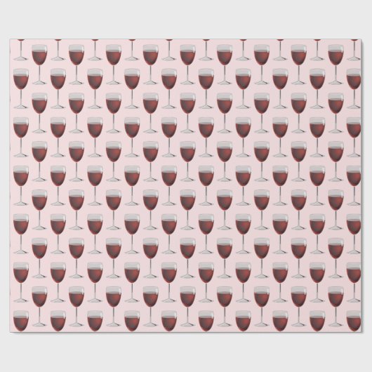 Roter Wein in Rosa Geschenkpapier (Flach)