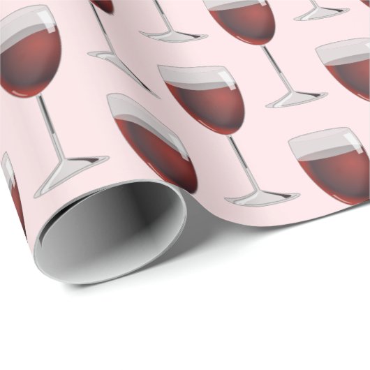 Roter Wein in Rosa Geschenkpapier (Rolleneckpunkt)