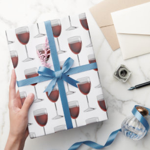 Roter Wein in Weiß Geschenkpapier