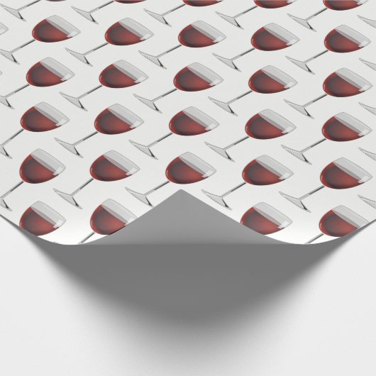 Roter Wein in Weiß Geschenkpapier (Ecke)