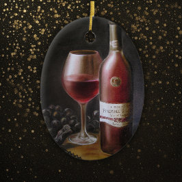 Roter Wein Keramik Ornament