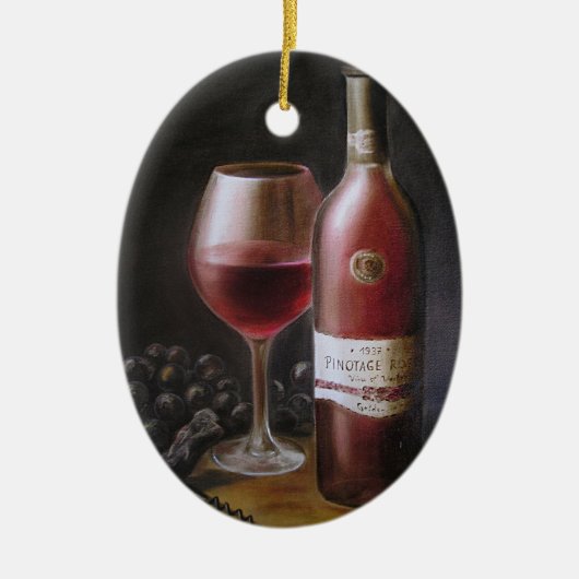 Roter Wein Keramik Ornament (Vorne)