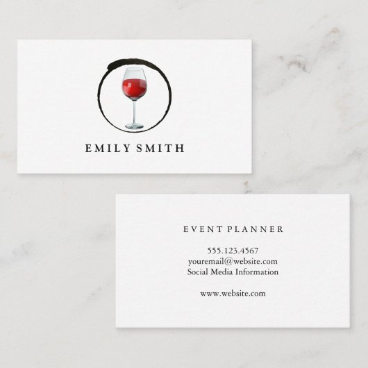 Roter Wein Logo | Weinkeller Visitenkarte (Vorne/Hinten)