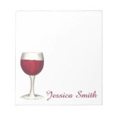 Roter Wein Lover Glass Weinkeller Personalisiert N Notizblock (Vorderseite)