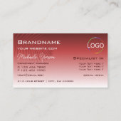 Roter Wein mit PalmblätterMonogramm und Logo Visitenkarte (Rückseite)