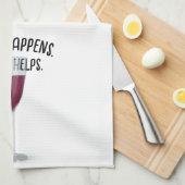 Roter Wein mit Zitat Geschirrtuch (Viertel Falte)