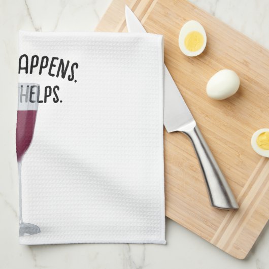 Roter Wein mit Zitat Geschirrtuch (Viertel Falte)