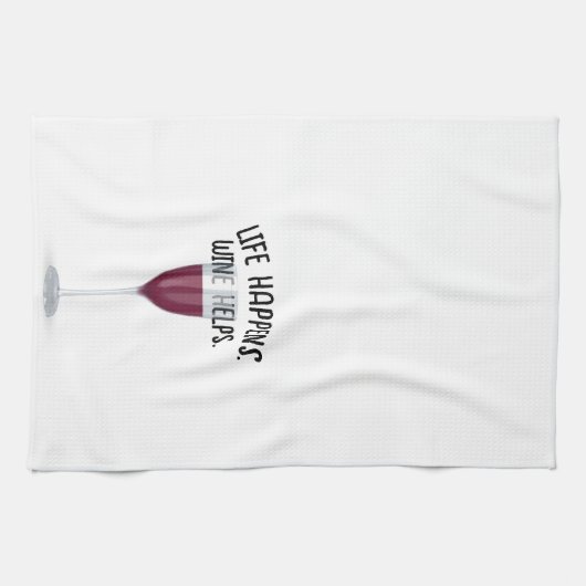 Roter Wein mit Zitat Geschirrtuch (Horizontal)