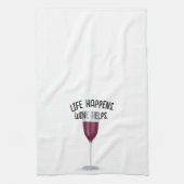 Roter Wein mit Zitat Geschirrtuch (Vertikal)