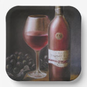 Roter Wein Pappteller (Vorderseite)