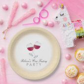 Roter Wein, Personalisiertes Party Weinverkostung Pappteller (Party)