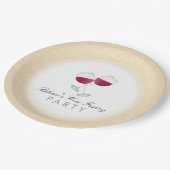 Roter Wein, Personalisiertes Party Weinverkostung Pappteller (Schrägansicht)